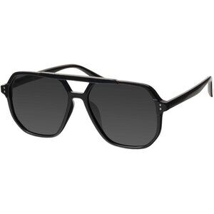 Mosanana Sunglasses Women Black Oversized Aviator Polarized Lens MS52243 Eyewear